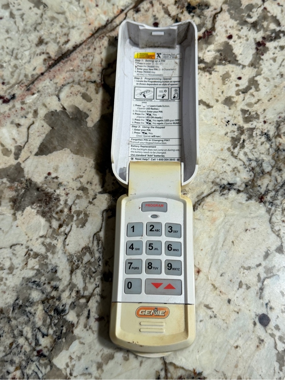 Genie GK Garage Door Opener Wireless Keypad Flip Up entry pad